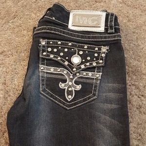 Miss Chic Bling Jeans, size 1, low rise, bootcut